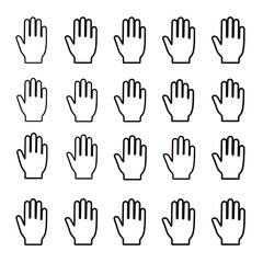 Fototapeta premium Hands Raised in Different Directions.