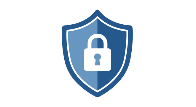Shield icon with padlock representing security and protection concept