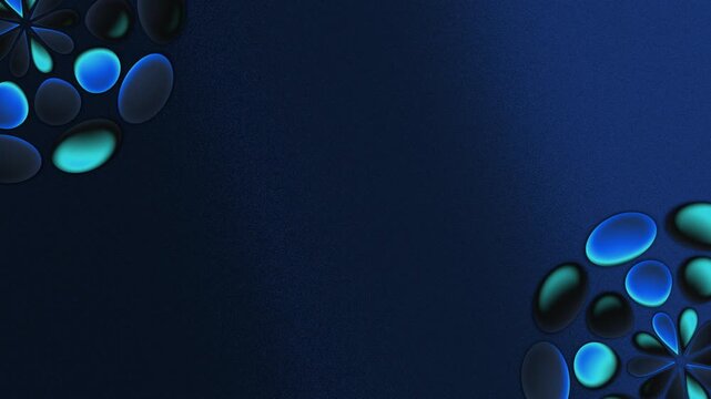 Vibrant colorful sea glass stones circle gradient bioluminescent shards arranged illuminated with blue background 