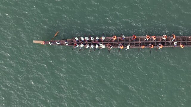 Aerial View of Traditional Snake Boat Race in Kochi Kerala India