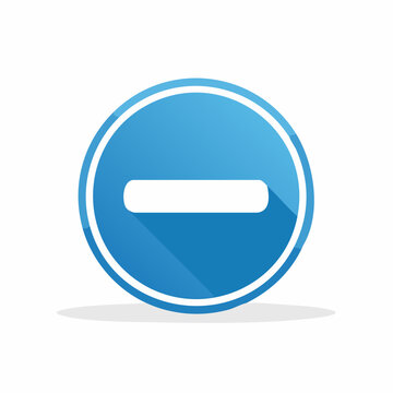Blue Circle Icon with Minus Symbol