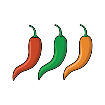 Chili pappers. Modern vector illustration