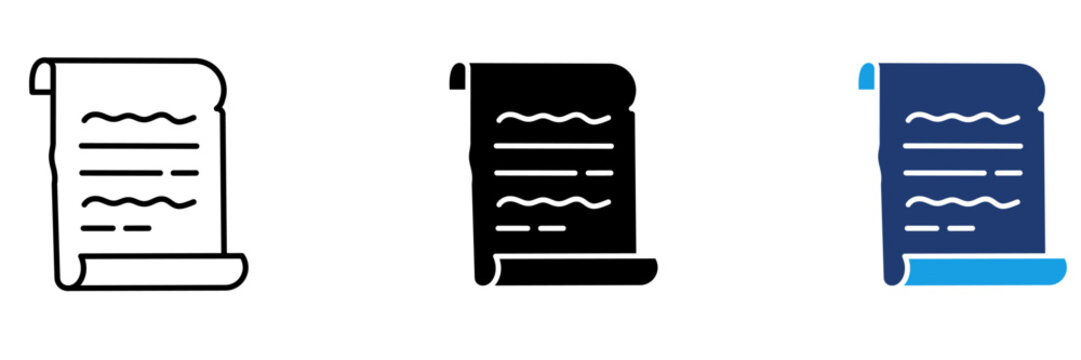 Vintage Paper Scroll and Decree Vector Symbol.