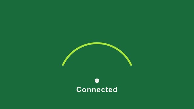 Wireless signal icon establishing a connection on green background