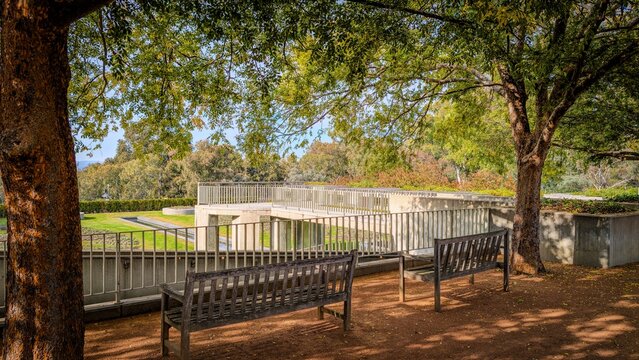 Parliament House Formal Gardens East, Canberra, ACT, Australia.