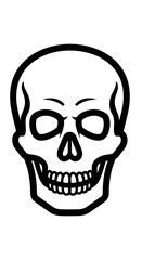 Obraz premium Simple black and white line art illustration of a human skull.