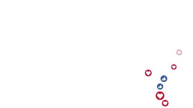 Energetic Social Media Engagement Visualization - Glowing Hearts Likes and Reactions Floating Upwards with Neon Glow 4K