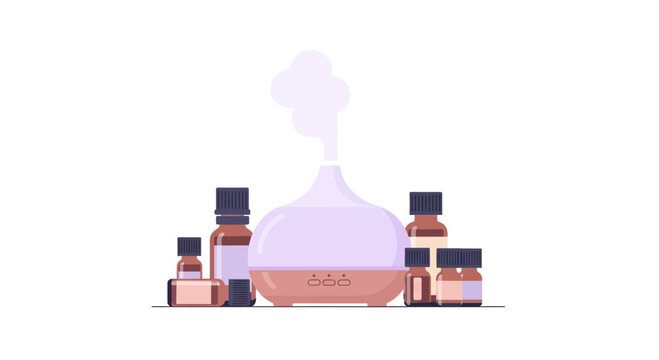 Essential Oil Diffuser with Amber Bottles, Aromatherapy, Home Fragrance, Wellness