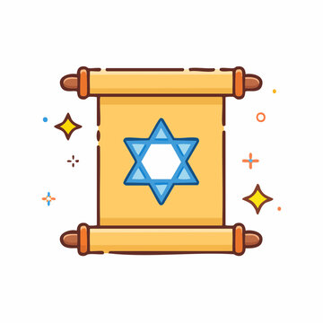 Torah Scroll with Star of David Icon