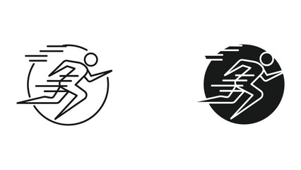 Fototapeta premium A vector illustration of a running man in a circular motion with motion lines