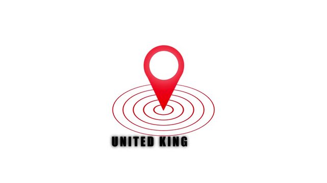United kingdom Country Map Marker Icon for Navigation