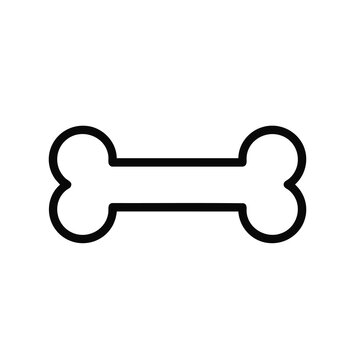 Simple Line Drawing of a Dog Bone Icon.