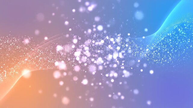 Abstract soft gradient background with flowing light movement and smooth glowing particles