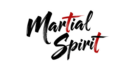 Fototapeta premium Martial Spirit Calligraphy - Black and Red Brush Stroke Text
