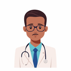 Fototapeta premium Cartoon Doctor with Stethoscope and Glasses