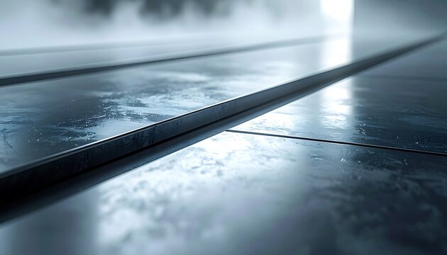 rainy city street with wet pavement.