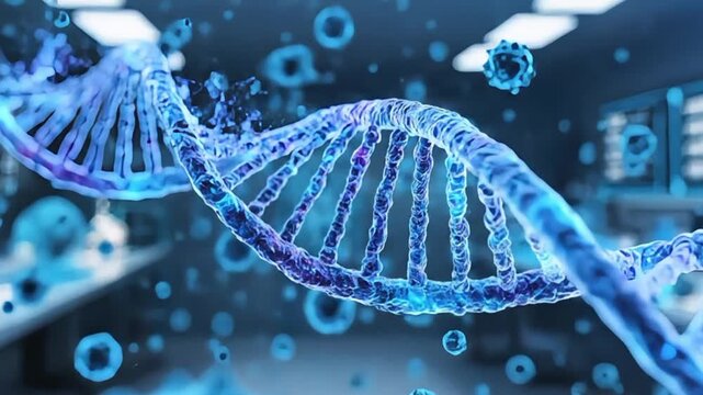 3D rendering of a DNA double helix structure gene biology genetic molecule