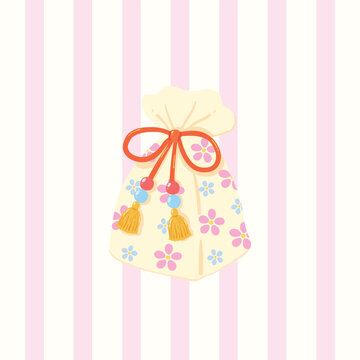 Illustration of a Decorative Gift Pouch
