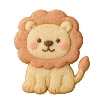 PNG Cute lion-shaped cookie design.