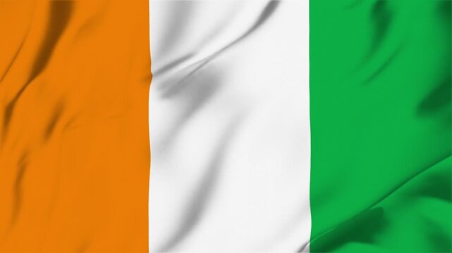 Ivory Coast waving fabric flag animation seamless looping for sport politics business background