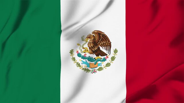 Mexico waving fabric flag animation seamless looping for sport politics business background