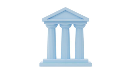 Obraz premium Ancient Greek Temple Facade with Three Columns and Pediment.