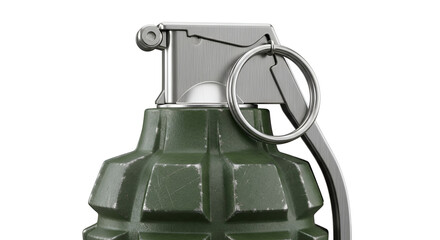 Fototapeta premium Close-up of a Hand Grenade on a White Background.