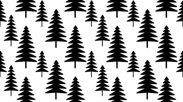 Minimalist Fir Tree Seamless Pattern