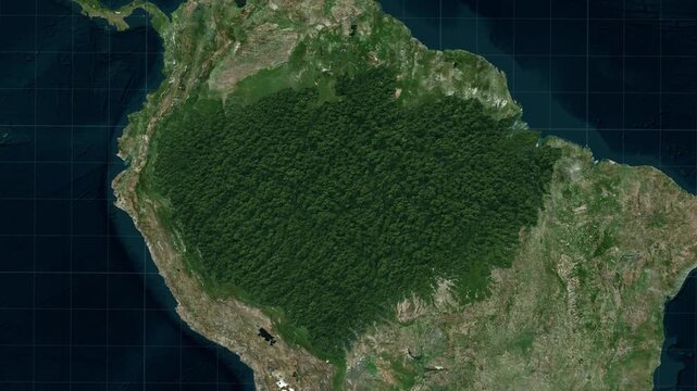 Amazon Rainforest Map Animation On South America Satellite View
