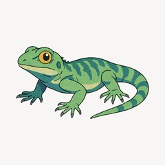 Fototapeta premium Colorful cartoon lizard illustration.