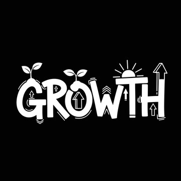 Growth Concept with Arrows and Plant.