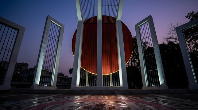 Shaheed minar monument at dusk dhaka bangladesh national memorial