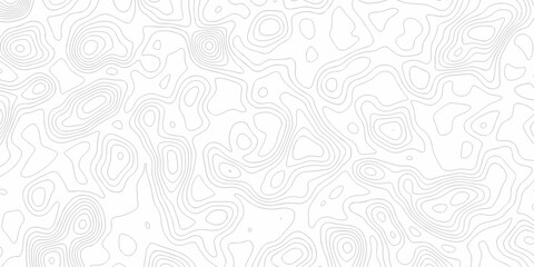 Obraz premium White topography map line geometric grid outline curve counter map wavy design. topography relief discovery area black spiral line space landscape texture background.