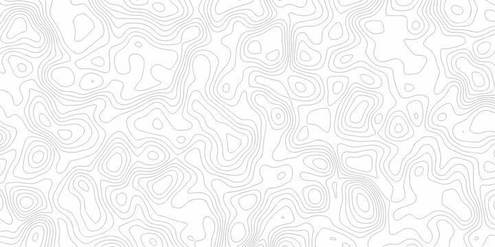 White topography map line geometric grid outline curve counter map wavy design. topography relief discovery area black spiral line space landscape texture background.