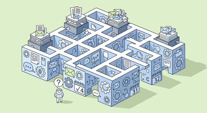 Person standing in front maze.