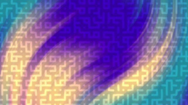 Abstract digital art with vibrant flowing colors and intricate maze-like patterns creating a dynamic visual.