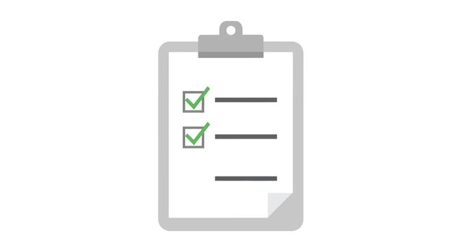 Checklist clipboard with green checkmarks