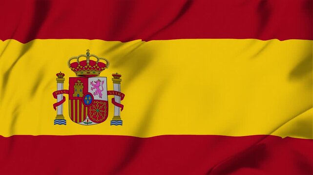 Spain waving fabric flag animation seamless looping for sport politics business background