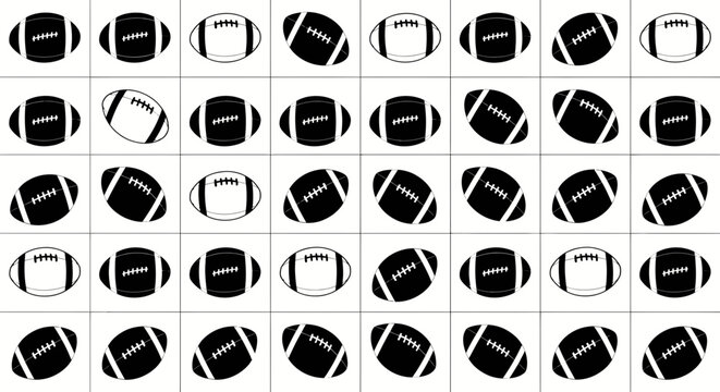 American Football Pattern, Black and White, Sports Background