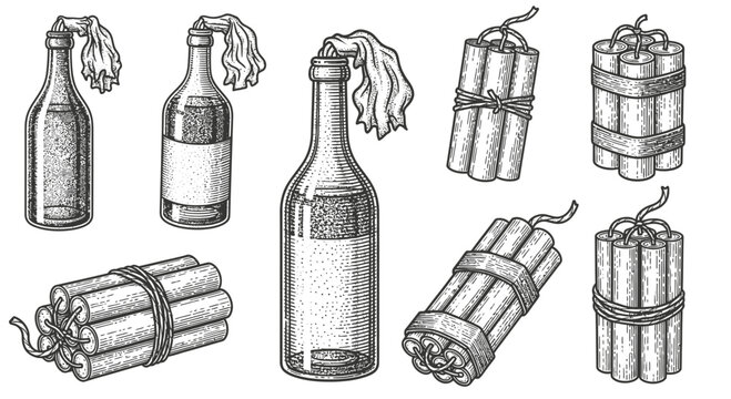 Molotov Cocktail and Dynamite Bundle Illustration