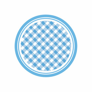 Blue Gingham Circle