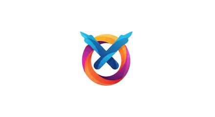 Colorful Wings Logo Emblem Symbol. © Anwar