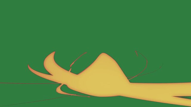 Yellow leaf on bird flame red lines it cartoonish scene design expression movement composition gesture layers