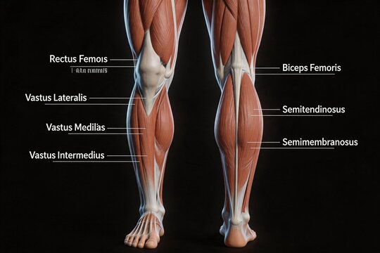 Human leg muscle anatomy diagram