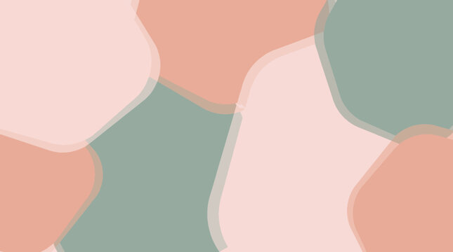 Abstract organic shapes seamless pattern with pastel fluid liquid blobs in sage green pink and terracotta vector illustration