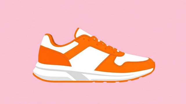 Blue and White Minimalist Running Sneaker on Yellow Background
