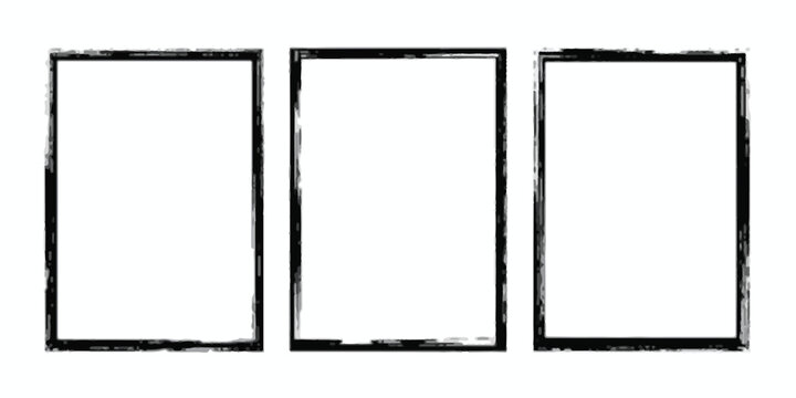 Three Empty Rectangular Frames with Rough Edges artistic