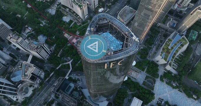 Aerial view of landscape in Guangzhou city, China