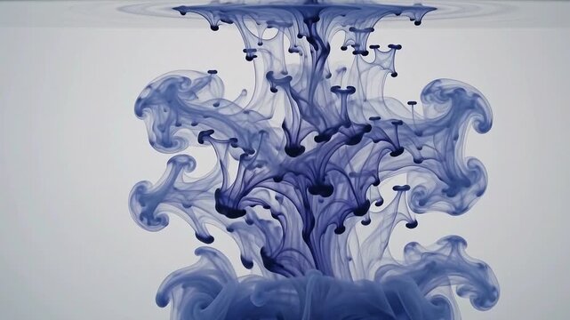 Ink in water diffusion, slow chromatic bloom