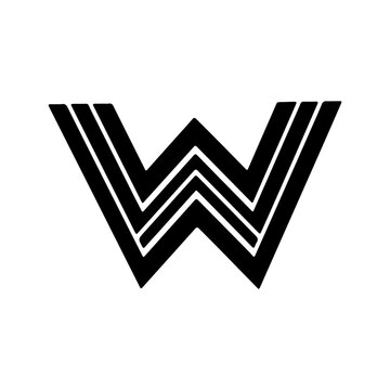 Modern W Letter Logo Design with Sharp Geometric Lines